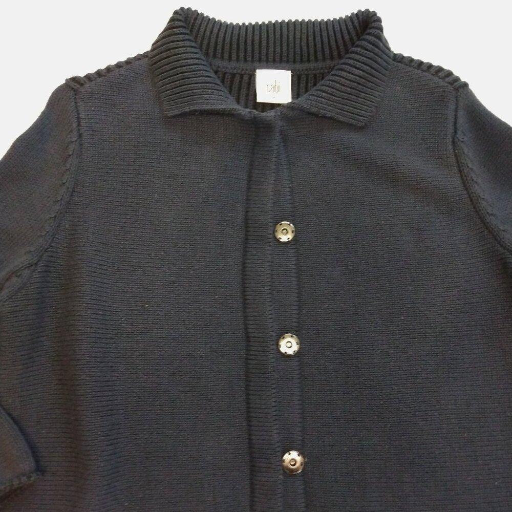 Cabi Women's 3/4 Sleeve Navy Blue Cardigan Sweater Size M